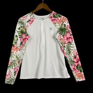 Hurley UPF 50+ LS T-shirt Women’s TROPICAL Foliage Kayak-Garden-Yoga SZ/S